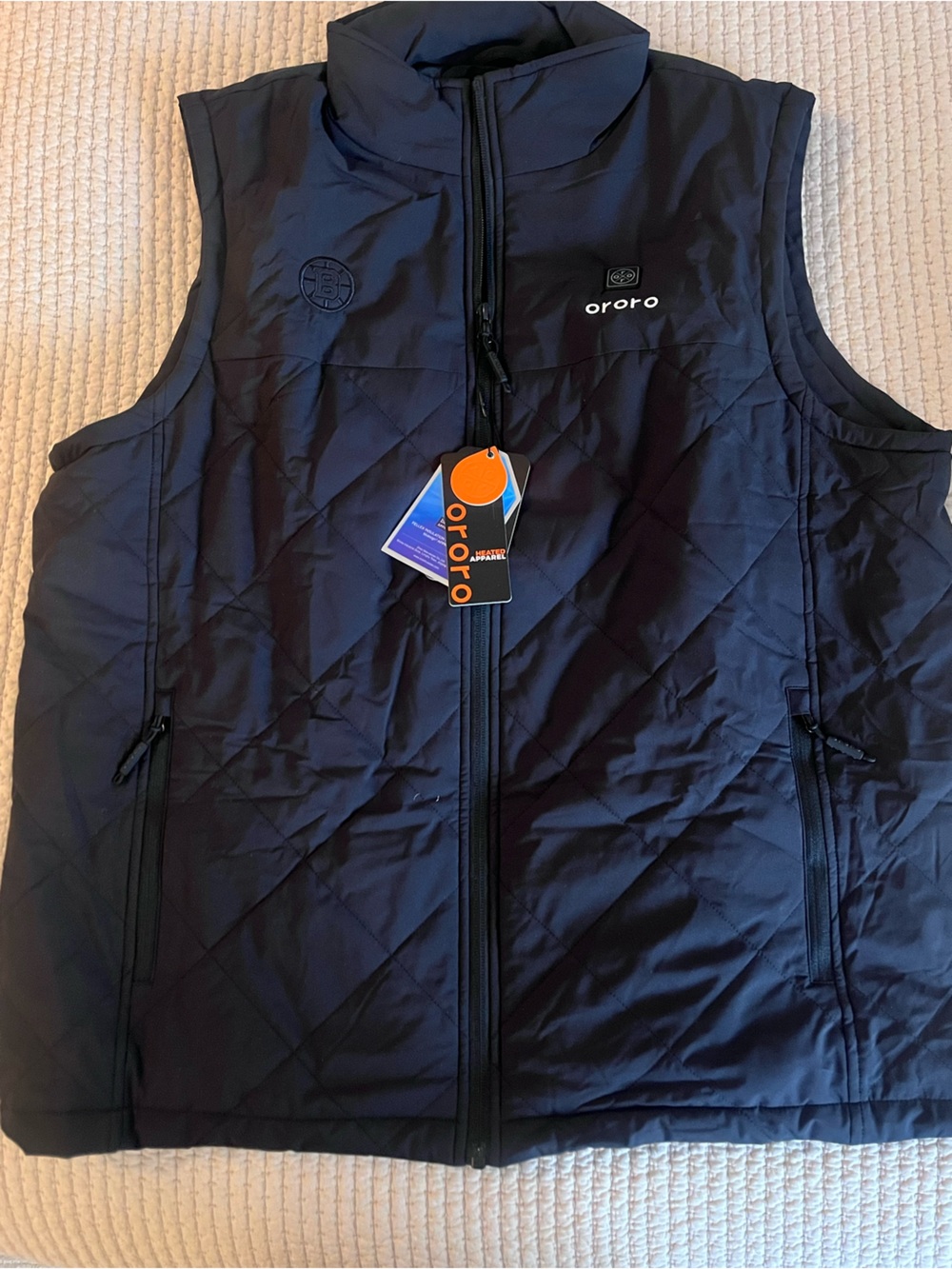 Boston Bruins - Ororo Quilted Heated Vest in Navy Blue